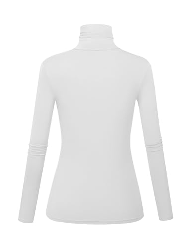Women's Long Sleeve Turtleneck Shirts Slim Fitted Lightweight Base Layer Casual Tops2
