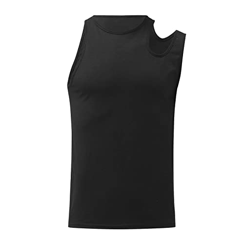 Amtf 2022 Men Performance Quick Dry Sleeveless Shirt Workout Muscle Bodybuilding Tank Tops Classic Jersey Tee Athletic Crewneck Fitness Shirts Men Stretch Vest Loose Gym T-Shirts Black4 #TOP5