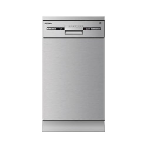 Edesa | Lavavajillas Libre Instalación | Modelo EDW-4710 X | Ancho de 45 cm | 7 Programas de Lavado | Clase de eficiencia Energética E | Acabado en Acero Inoxidable Gris