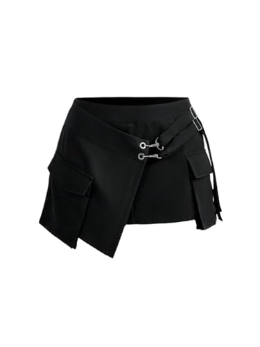 Women's Flowy Trendy Skirt Asymmetric Low Waist Mini Skirt