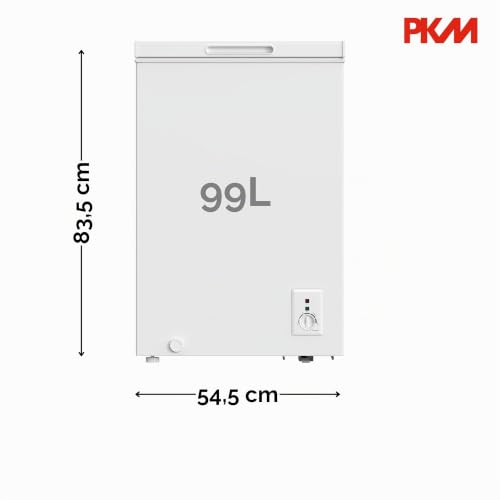 Foto von PKM Gefriertruhe GT100E, 99 Liter Nutzinhalt | Weiß | 4 Sterne Kennzeichnung | Flüsterleise mit 39 dB | Schnellgefrieren & Kühlmodus | 1 zusätzlicher Drahtkorb | Energieeffizienzklasse E