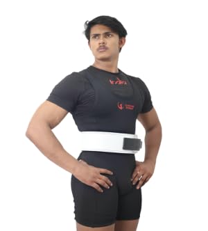Image of 13mm Lever Belt - White Leather Weightlifting Belt with Black Buckle - Powerlifting Gym Belt for Men & Women - Heavy-Duty - Men & Women (White Belt Black Buckle, M)