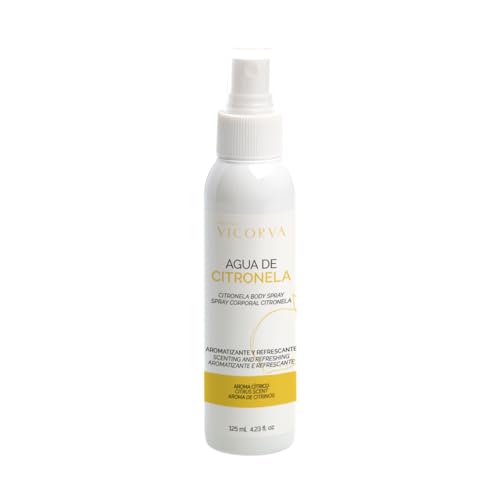 VICORVA | Agua de Citronela | Aromatizante y Refrescante | Repelente natural | Aroma cítrico | Ingredientes naturales | 125 ml