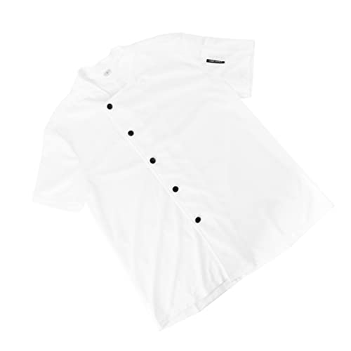 PRETYZOOM 1pc Breathable Short Sleeve Jacket for Kitchen and Food Service Quick Drying Loose Fit Design Comfortable Wear for Restaurant and Hotel Chefs