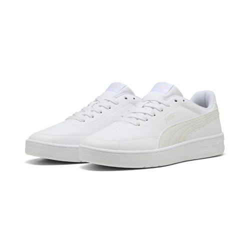 Image of PUMA Unisex Court Classic Clean Sneaker, White-Vapor Gray, 8 UK