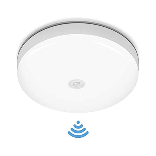 Hopowa LED-lampa med sensor taklampa med rörelsedetektor, 12 watt inomhuslampa vägglampa sensorlampa för hall, badrum, källare, hall, garage