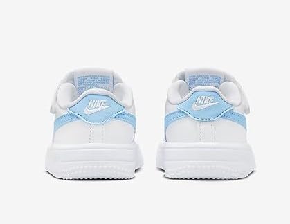 Nike Force 1 Low EasyOn Baby/Toddler Shoes (FN0236-107, White/White/Aquarius Blue) Size 34