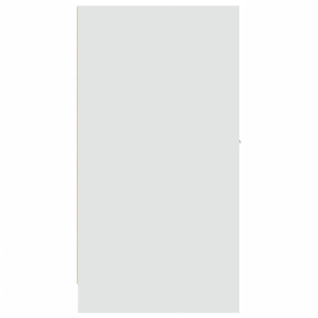 Apothekenschrank weiß 2 Schubladen 30 x 41 x 77,5 cm | Technisches Holz, Metallschienen, Traglast 65 kg, für Küche, Wohnzimmer, Büro