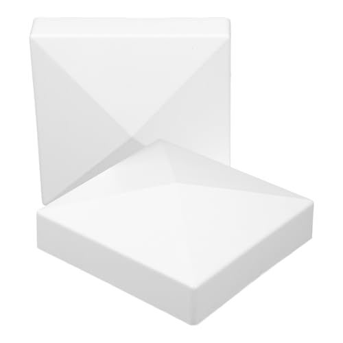 Toddmomy 2 Stück Weiße ABS Pfostenkappen für 5 Zoll Zaunpfosten Terrassen und Briefkastenpfostenkappen Wetterbeständig Einfach zu Montieren Geeignet für Innen und Außenbereich