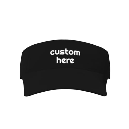 Custom Sun Visors for Men Women Personalized Tennis Visors for Women Funny Birthday Gifts for Men Black
