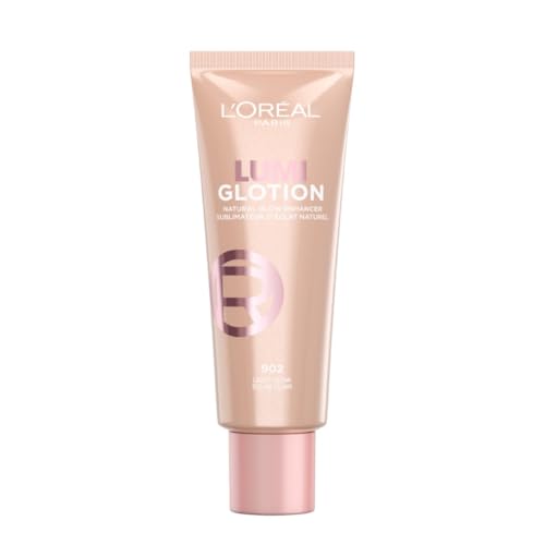 L'Oréal Paris, Flüssiger Highlighter, Leuchtet sofort auf und spendet Feuchtigkeit, All-in-One-Formel mit Sheabutter und Glycerin, Leichte Textur, Lumi Glotion, Farbton: 902 Light Glow, 40 ml