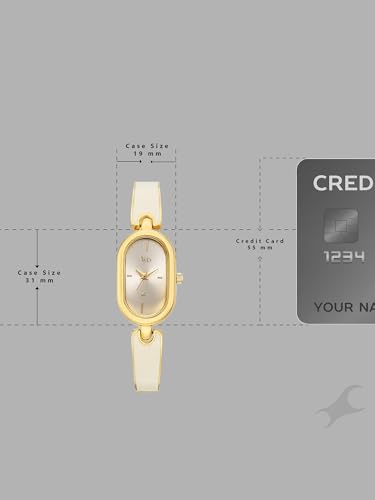 Image of Fastrack Vyb Diva with Quartz Analog Ivory Dial Gold Alloy with Enamel Fill Strap Watch for Girls - FV60117YM01W