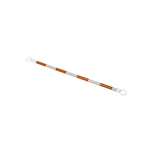 RCB10OW JBC 6' - 10' Orange/White Reflective Retractable Cone Bar, Engineer Grade Reflective Tape (For Use, PVC Traffic Cones/Delineators)