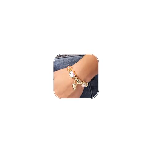SALLY ROSE Hello Kitty Charm Bracelet for Women, 7' Gold-Tone Sanrio Bracelets with 6 Unique Charms Official License