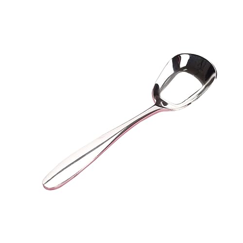 Alipis Cucchiaio Da Minestra Robusto Con Punta Quadrata E Fondo Piatto in Acciaio Inossidabile Per Dessert Caffè Argento