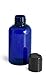 Baire Bottles - 4 oz Blue Plastic Bottles, Black Flip Disc Caps -Travel or Personal Care Products, Light Blocking Blue, PET, No BPA, Lightweight - 6 Pack, including 6 Damask Labels