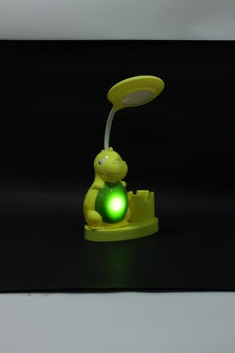 Image of Lexton 11.7 Inch Rechargeable Dinosaur LED Table Lamp with Pen Holder & Sharpener | USB Charging, 2 Light Modes, Switch Control, Kids Study Desk Lamp for Bedroom, Reading & Gift