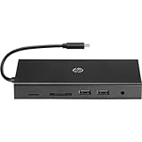 HP トラベル USB-C マルチポートハブ 【VGAポートx1 HDMI1.4ポートx1 USB-A 3.0ポートx1 RJ-45有線LANポートx1 MicroSDカードリーダーx1 SDカードリーダーx1 ヘッドフォン出力マイク入力x1】
