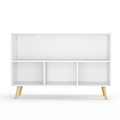 CuisinSmart Kids Bookshelf with Toy Storage Organizer,35.5" Bookcase with Bins for Nursery Playroom Furniture Kids Bedroom Kids Reading Nook,35.5"x11",Grey