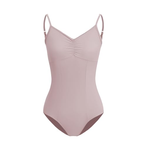 ZYXWVU Ballett Trikot Damen Ärmellos Rückenfrei Ballett Body Tanzbody Damen, C20-Rosa,S