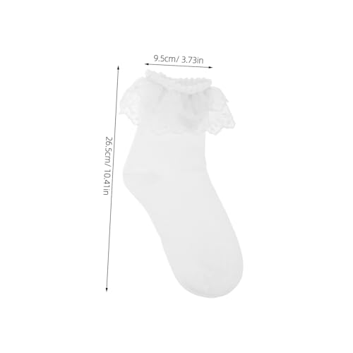 White Lace Socks Women Ruffled Socks for Women Frilly Ankle Fashion for Teen Girls2