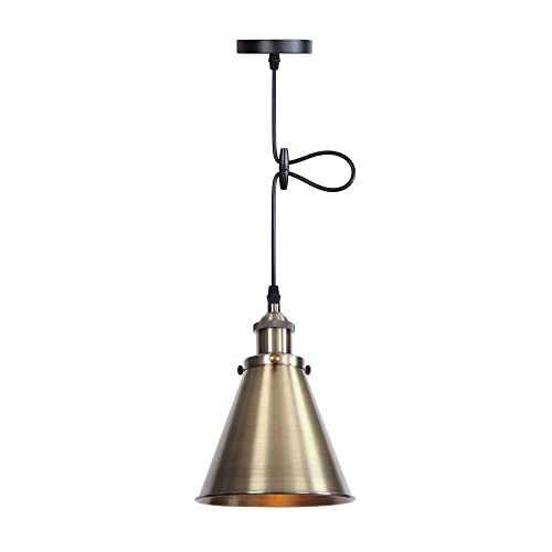 Lampe suspendue fer forgé et aluminium rétro, luminaire de designer pour salon