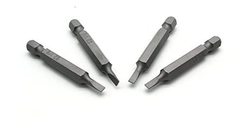 Temo 25 Pc 1/8 Inch Slotted Flat Head 2 Inch Impact Ready Screwdriver Insert Bits #TOP1
