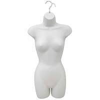 Hanging Mannequin Torso Display – Female & Male Body Forms in Half, Full & ¾ Styles – Gloss, Matt, Chrome, Gold, Skin, White, Black – Lightweight Hollow Back with Hook