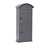 WXJ Large Freestanding Floor Parcel Lockable Drop Slot Mail Box, Multi-Chambered Package Delivery Pa