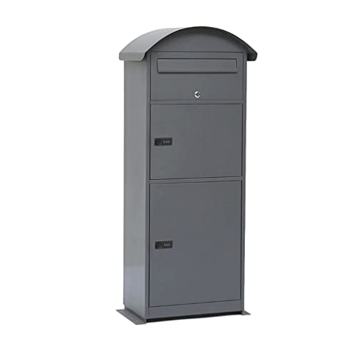 Wxj Large Freestanding Floor Parcel Lockable Drop Slot Mail Box, Multi-Chambered Package Delivery Parcel Mail Drop Box For Porch With Combination Lock, Black #TOP24