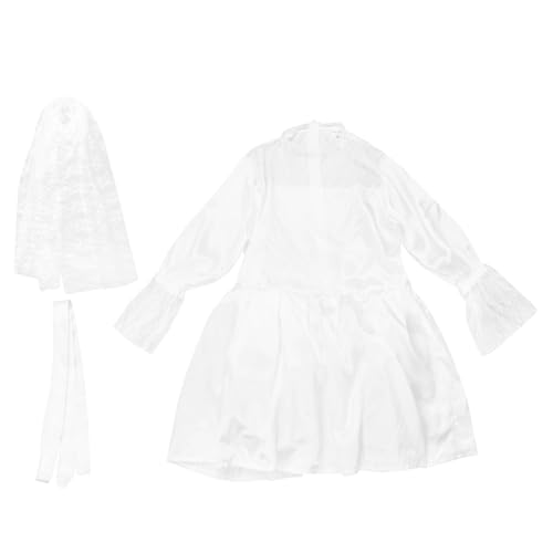Costume de mariée homme blanc dacron jupe et ceinture pour fête et déguisement