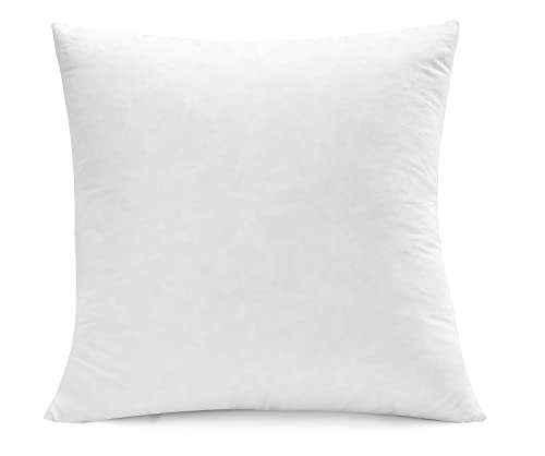 Image of SNUG&COZY Luxury Goose Down Feather Pillow Inserts - 28x28IN, Double Layered Down-Proof Design, Ultra-Soft Cover, High Fill Weight, Pack of 1, White