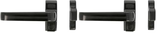 Amig - Manilla de Bloqueo para Puertas y Ventanas Mod. GAMMA - 122 x 70 mm - Roseta - Izquierda - Puertas de Interior y Ventanas - Sin Cuadradillo - Aluminio Negro (Paquete de 2)