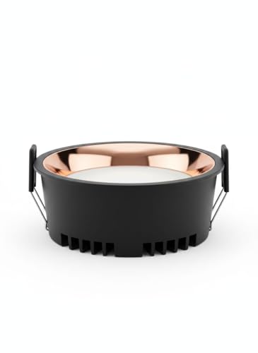 Image of FILLISKA Recessed LED Downlight with Luxurious MattBlack & Rosegold Finish (1, Warm White (3000k), 18, Watts)(2 Years Warranty)