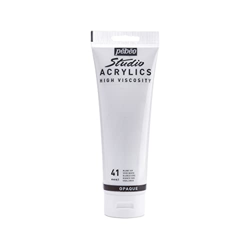 Pébéo - Acrylique Fine Studio Acrylics - Peinture Acrylique Blanc - Blanc Vif - 250 ml