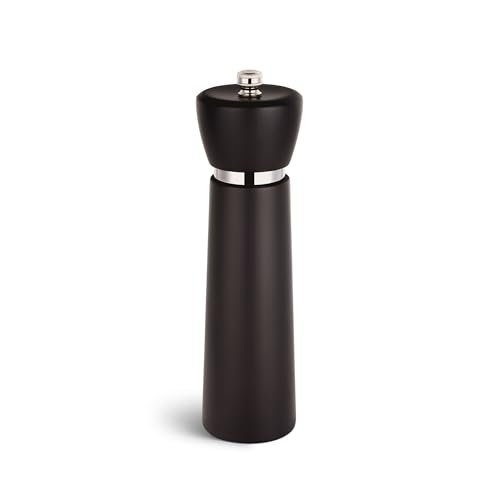 Wooden Salt and Pepper Grinder Set – Refillable Salt and Pepper Mill with Adjustable Upgraded Large Size Ceramic Burr – Manual Pepper Grinder with Acacia Wood Body – 8.3” Tall Set/Acacia