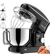 Robot Pâtissier Facelle 2000W Petit électroménager 6,2 L,Robot Pétrin Professionnel avec Fouet, Batteur, Crochet, Bol d'Acier Inoxydable, 6 +P Vitesses (Noir)