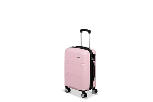 TRAVEL ONE Maleta tamaño cabina 55 cm rígido ABS con pliegue expandible, Rosa., CABINE, Maletín rígido de ABS con refuerzo extraíble