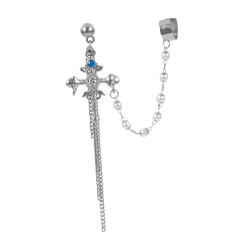 LIFKOME Borla De Cadena Pendientes Cruzados De La Tapa Colgante De Cruz Pendientes De Moda Medallón Pendientes Elegantes Pendientes En Forma De Cruz Fashinable Pendientes Colgantes De