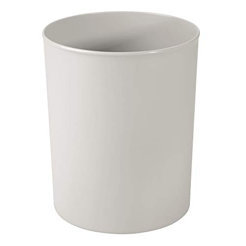iDesign Franklin BPA-Free Plastic Round Waste Basket, 8" x 8" x 9.75", Light Gray,19802 by iDesign - Used condition - US$11.46