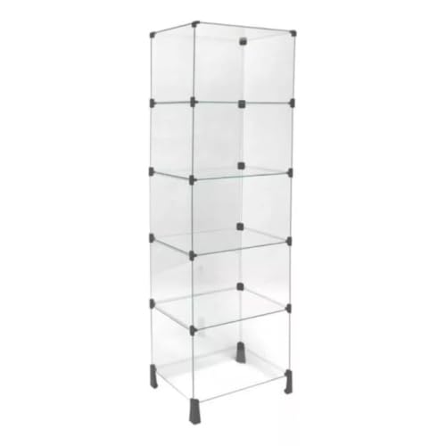 Estante Vitrine com 5 Nichos de Vidro 30x40cm – Modelada 1,57x0,40x0,30m, Ideal para Exposição e Decoração Residencial