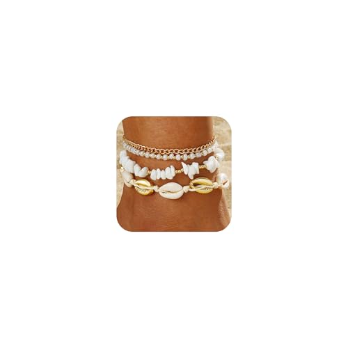 Shell Beaded Beach Anklet Set