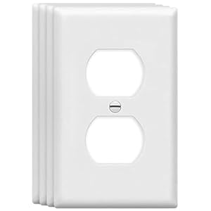 Duplex Wall Plates 1-Gang Switch Outlet Electrical Cover Plate Unbreakable Thermoplastic Faceplate for Light Receptacle Outlet Switch, White (4 Pack)