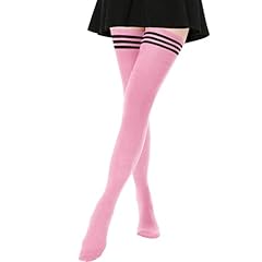 1 Pair Longer/Regular: Pink (Black Stripe)