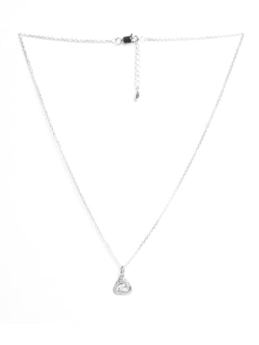 Image of Clara 925 Sterling Silver Bianca Solitaire Pendant Earrings Chain Bracelet Ring Jewellery Set for Women & Girls| Platinum Plated | Gift for her