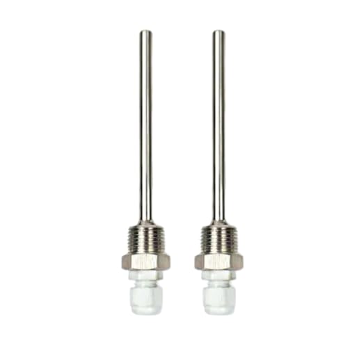 2 sensores de temperatura, rosca de 1/2 pulgadas, carcasa de inmersión, 50/100/200/300 mm, acero inoxidable, funda protectora para tanques de agua de sonda