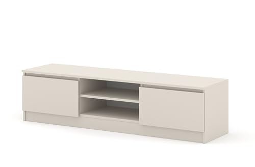 Homlando Maja - Meuble TV moderne - 150 x 40 x 38,5 cm - Sans poignées - 2 portes et 2...