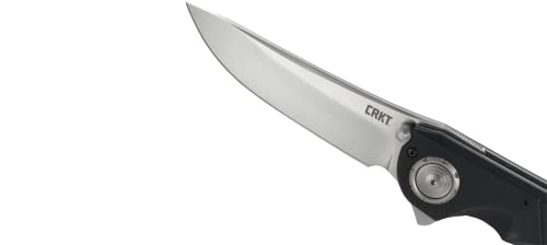 CRKT Seismic EDC Folding Pocket Knife: Heavy Duty Everyday Carry, Satin Blade, Flipper Open, Deadbolt Button Lock, IKBS Ball Bearing Pivot, G10 Handle, Deep Carry Pocket Clip 5401 - Thumbnail 4