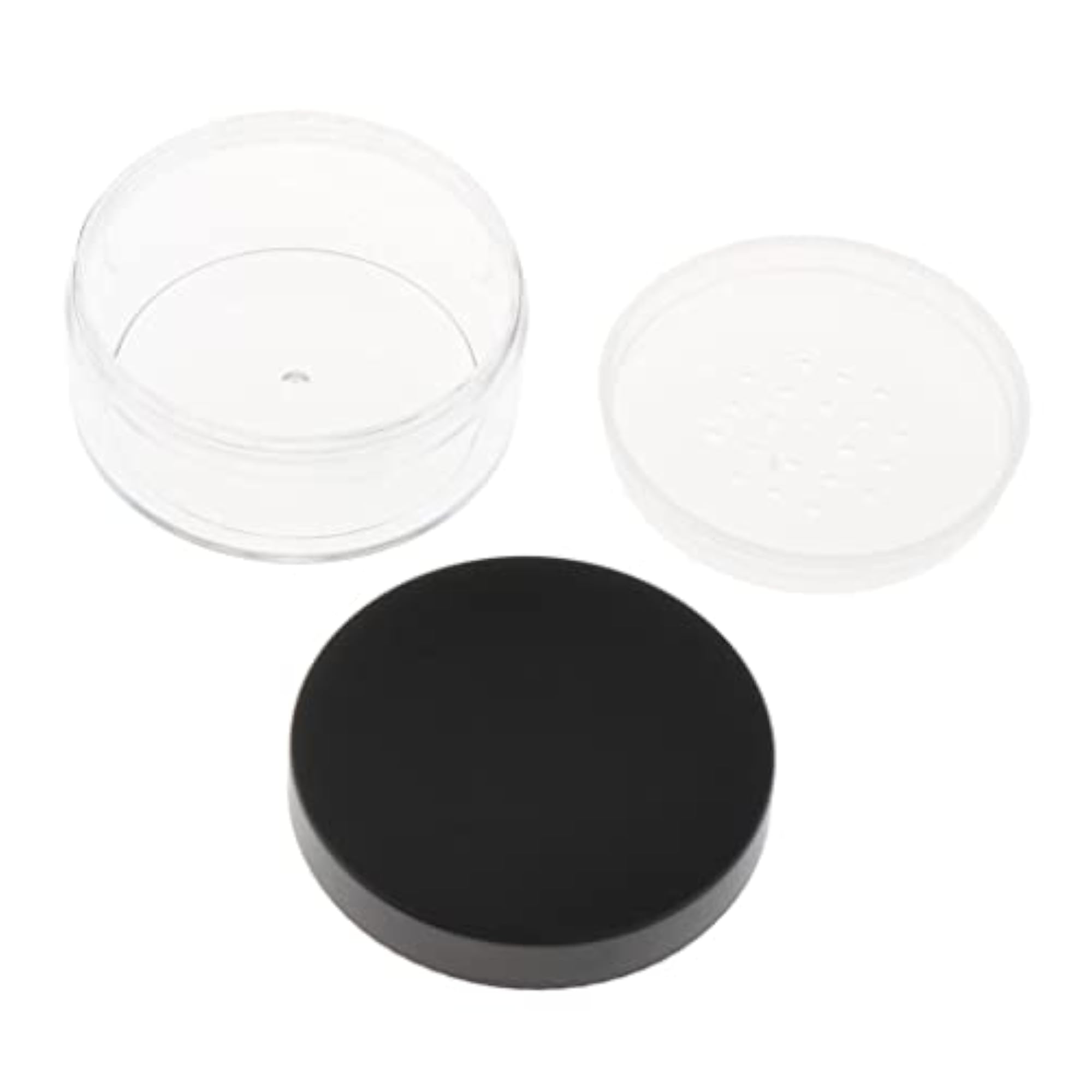 3 Lot Empty Loose Powder Case for Blush, 50g Black