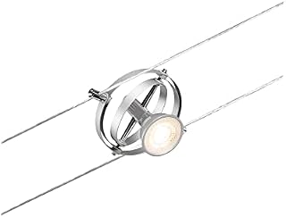 Paulmann 94437 CorDuo Cable System  Spot Lighting Cardan DC, Max 10 Watt Extendable Cable Lamp Matt Chrome Plastic GU5.3 Wire Cable System Without Bulbs